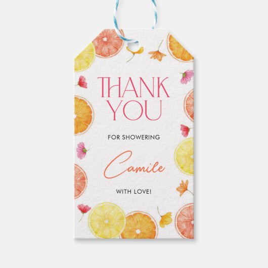 Main Squeeze Citrus Bridal Shower Rectangle Favor Geschenkanhänger (Vorderseite)