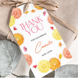 Main Squeeze Citrus Bridal Shower Rectangle Favor Geschenkanhänger