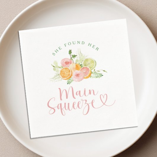 Main Squeeze Citrus Bridal Shower Serviette