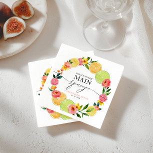 Main Squeeze Citrus Floral Brautparty Serviette