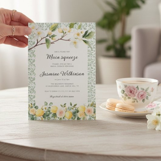 Main Squeeze Citrus Floral Bridal Shower Einladung