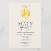 Main Squeeze Coquette Bow Bridal Shower Einladung (Vorderseite)
