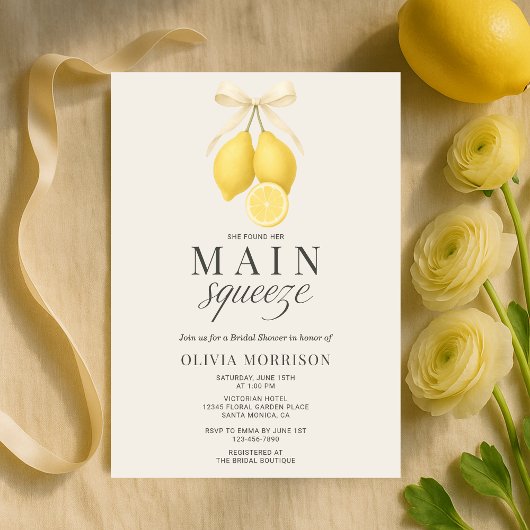Main Squeeze Coquette Bow Bridal Shower Einladung