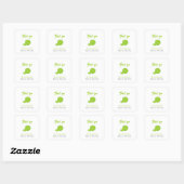 Main Squeeze Green Lime Bridal Shower Favor Thanks Quadratischer Aufkleber (Blatt)