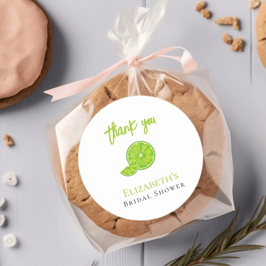 Main Squeeze Green Lime Bridal Shower Thanks Runder Aufkleber