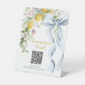 Main Squeeze Hochzeitsreise-Fonds QR-Code  Sockelschild (Vorderseite)