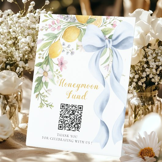 Main Squeeze Hochzeitsreise-Fonds QR-Code  Sockelschild