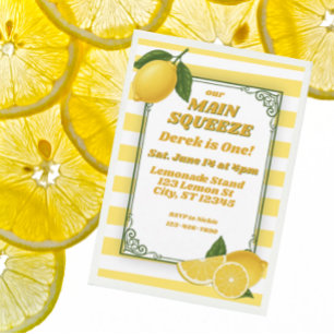 Main Squeeze ist Eins, Lemon 1. Geburtstag Einladung