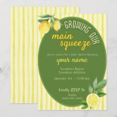 Main Squeeze Lemon Baby Shower Einladung (Vorne/Hinten)