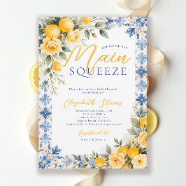Main Squeeze Lemon Blue Italian Bridal Shower Einladung