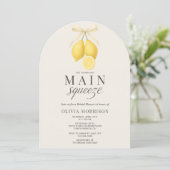 Main Squeeze Lemon Brautparty Einladung (Stehend Vorderseite)