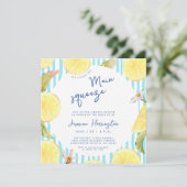 Main Squeeze Lemon Brautparty-Einladung (Stehend Vorderseite)