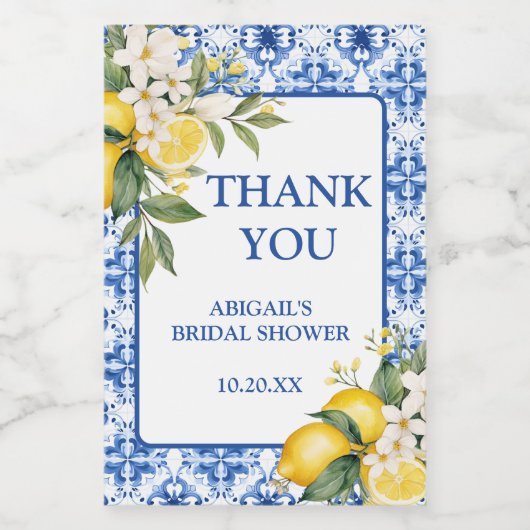 MAIN SQUEEZE LEMON BRAUTPARTY WEINETIKETT (Einzelnes Label)