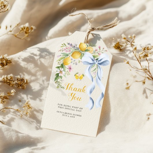 Main Squeeze Lemon Bridal Shower Thank You Geschenkanhänger
