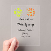 Main Squeeze lemon citrus bridal shower add name d Acryleinladungen (Insitu (Handheld))