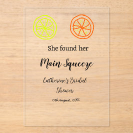 Main Squeeze lemon citrus bridal shower add name d Acryleinladungen