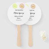 Main Squeeze lemon citrus bridal shower add name d Fächer (Vorne und Hinten)