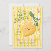 Main Squeeze Lemon First Birthday Einladung (Vorderseite)