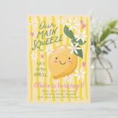 Main Squeeze Lemon First Birthday Einladung (Stehend Vorderseite)