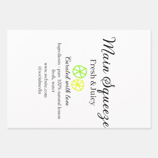 Main squeeze lemon juice homemade business name geschenkpapier set (Vorderseite)