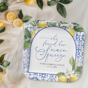 Main Squeeze Lemon Mediterrane Hochzeitsdusche Pappteller