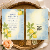 Main Squeeze Lemon QR Code Bridal Shower Einladung
