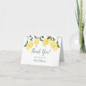 Main Squeeze Lemon Script Junggesellinnenabschied Dankeskarte (Vorderseite)