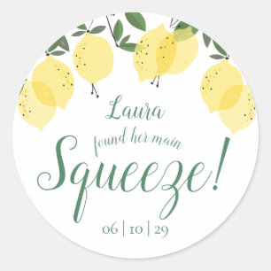 Main Squeeze Lemons Brautparty Runder Aufkleber
