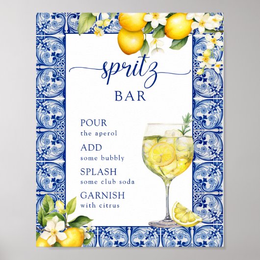 Main Squeeze Lemons Brautparty Spritz Bar Poster (Vorne)