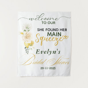 Main Squeeze Lemons Rose Brautparty Hintergrund Wandteppich