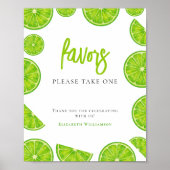 Main Squeeze Lime Green Bridal Shower Favors Sign Poster (Vorne)