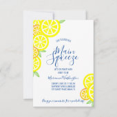 MAIN SQUEEZE Sommerlemon BRAUTPARTY blau Einladung (Vorderseite)
