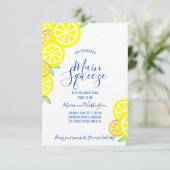 MAIN SQUEEZE Sommerlemon BRAUTPARTY blau Einladung (Stehend Vorderseite)