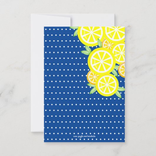 MAIN SQUEEZE Sommerlemon BRAUTPARTY blau Einladung (Rückseite)