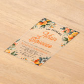 Main Squeeze Tangerine Orange Citrus Bridal Shower Acryleinladungen (Ablage )