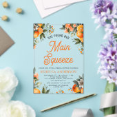 Main Squeeze Tangerine Orange Citrus Bridal Shower Acryleinladungen (In Situ (Hochzeit))