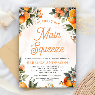 Main Squeeze Tangerine Orange Zitrus Hochzeitsdusc Einladung