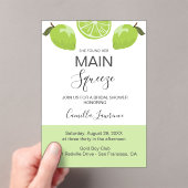 Main Squeeze Tropical Citrus Green Bridal Shower  Acryleinladungen (Insitu (Handheld))