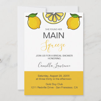 Main Squeeze Tropical Citrus Lemon Bridal Shower  Einladung