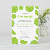  Main Squeeze Watercolor Lime Green Bridal Shower Einladung (Stehend Vorderseite)