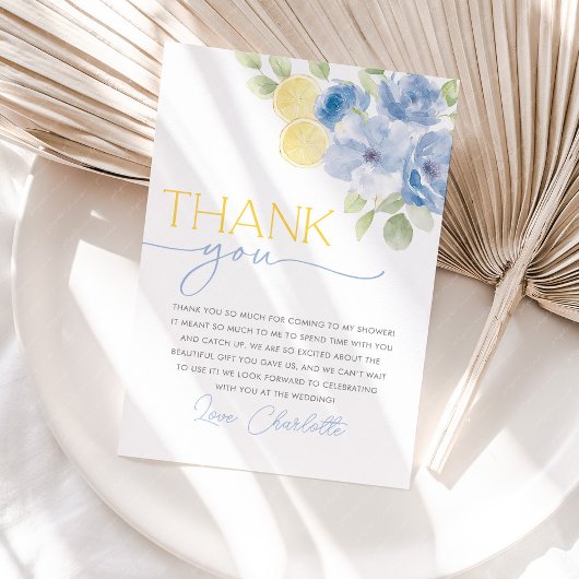 Main Squeeze Zitrus-Blumen-Hochzeitsshower-Dankesc Dankeskarte