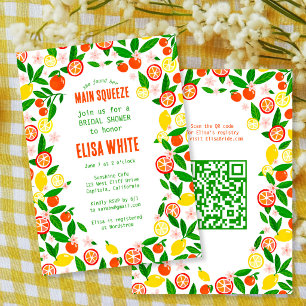 MAIN SQUEEZE Zitrusfrucht QR Sommer BRIDAL SHOWER Einladung