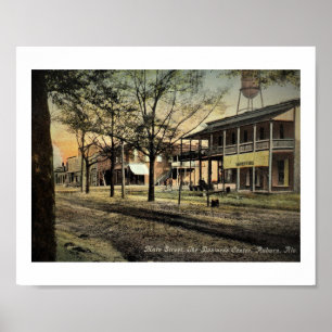 Main St., Auburn, Alabama im Vintage-Stil Poster