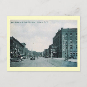 Main St., Batavia, New York Vintag Postkarte