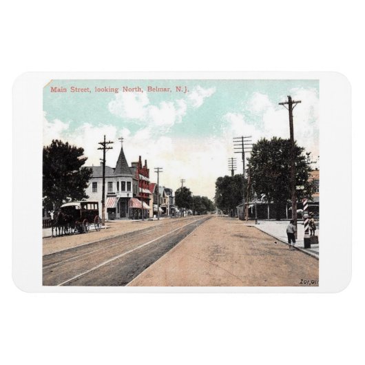Main St., Belmar, New Jersey 1906 Postkarte Magnet (Horizontal)