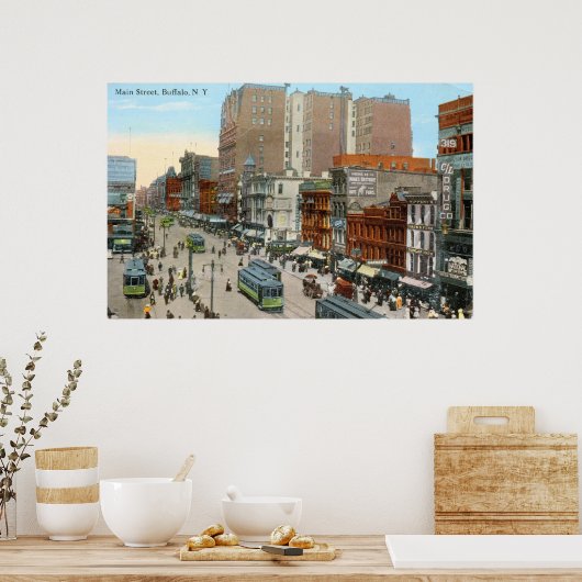 Main St., Buffalo 1913 Vintag Poster (Küche)