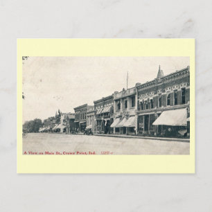 Main St., Crown Point, Indiana Vintage Postkarte