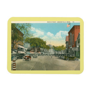 Main St, Greenfield, MA Vintag Magnet