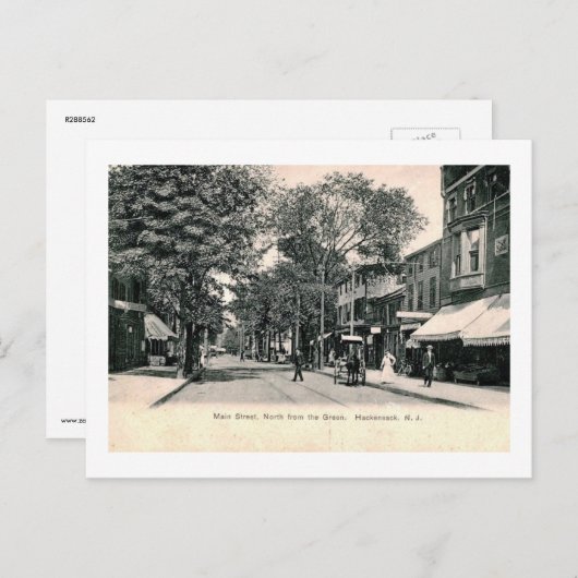 Main St., Hackensack NJ Vintag Postkarte (Vorne/Hinten)