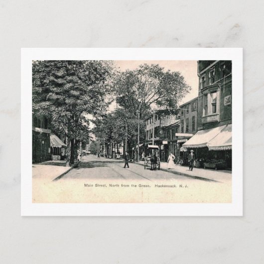 Main St., Hackensack NJ Vintage Postkarte (Vorderseite)